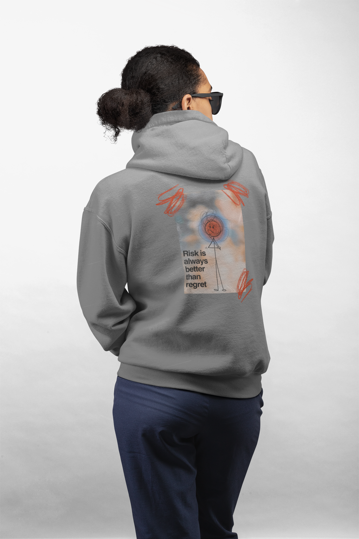 Oversized Hoodie | 'Risk is Always Better' Back Graphic