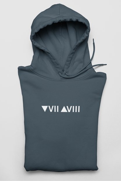 Fall Seven Times, Stand Up Eight Back Print Hoodie | Motivational VII-VIII Pullover