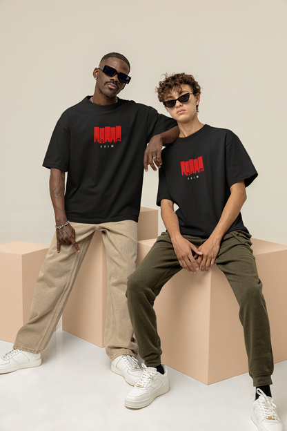 CALM Oversized Tee | Minimalist Silhouette Panel Graphic-Mysoul