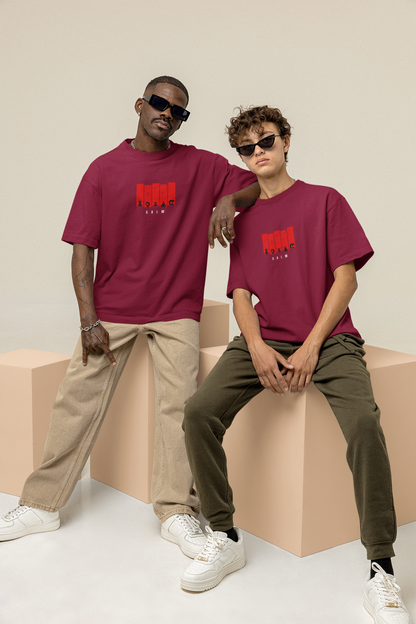 CALM Oversized Tee | Minimalist Silhouette Panel Graphic-Mysoul