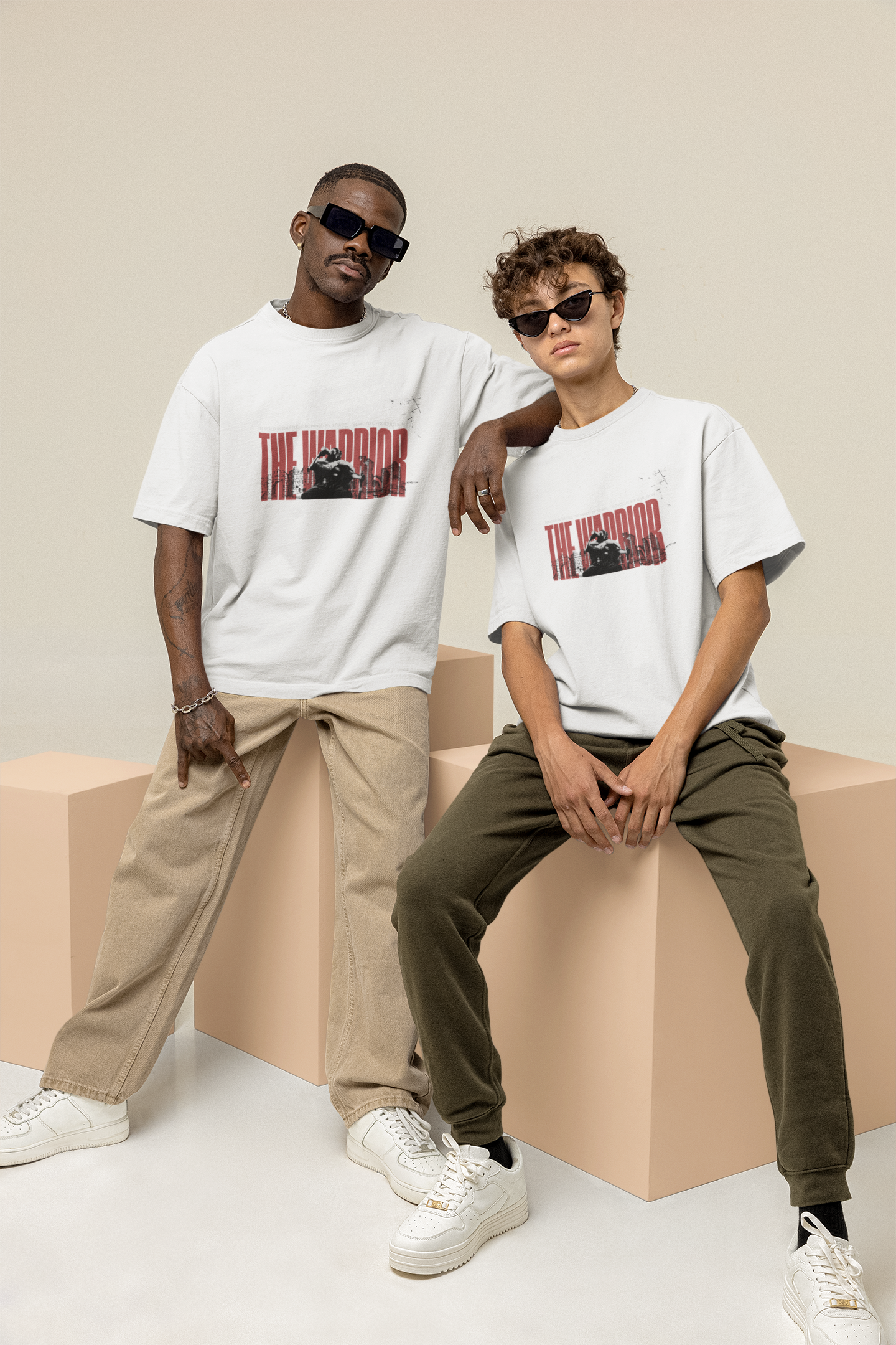 'The Warrior' Oversized Graphic Tee | Gym Streetwear