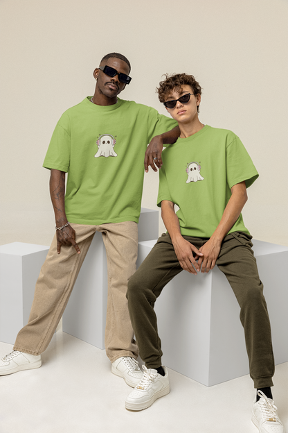 Oversized T-Shirt | 'Music Ghost' Minimalist Graphic Print-Mysoul