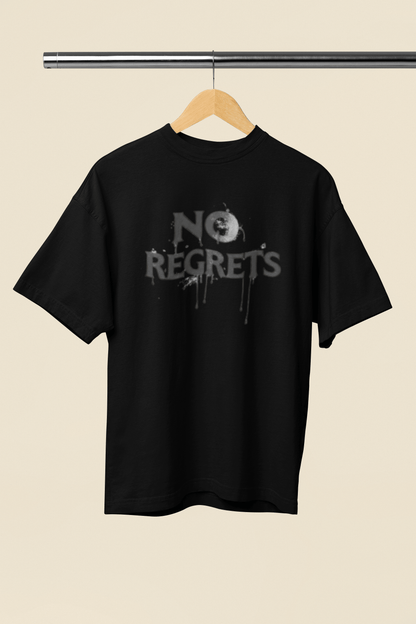 NO REGRETS Graffiti-Style Graphic T-Shirt | Drip Font Streetwear Tee