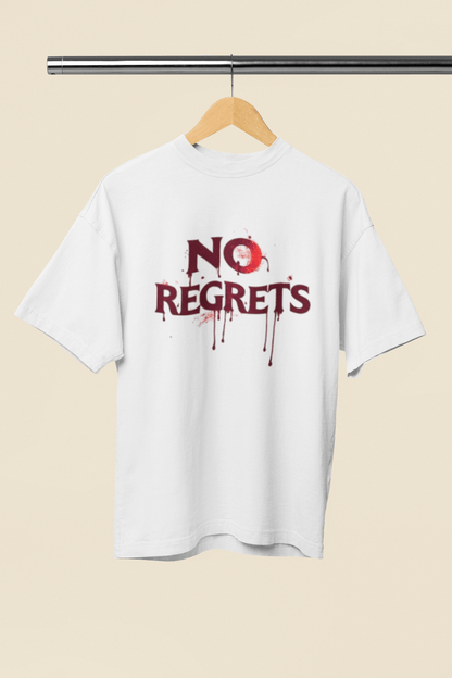 NO REGRETS Graffiti-Style Graphic T-Shirt | Drip Font Streetwear Tee