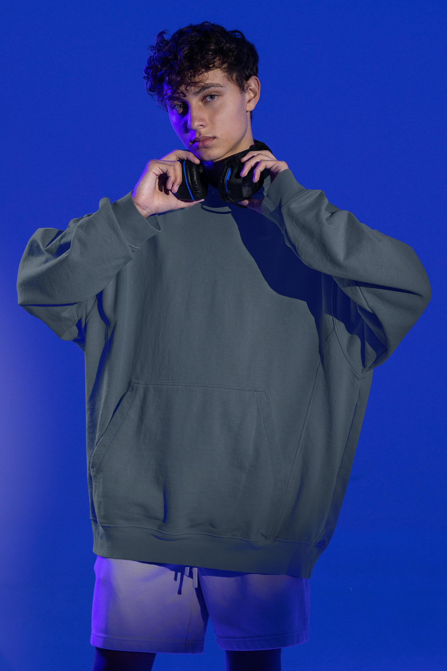 Oversized Hoodie | 'Call of the Wild' Wolf Silhouette Print