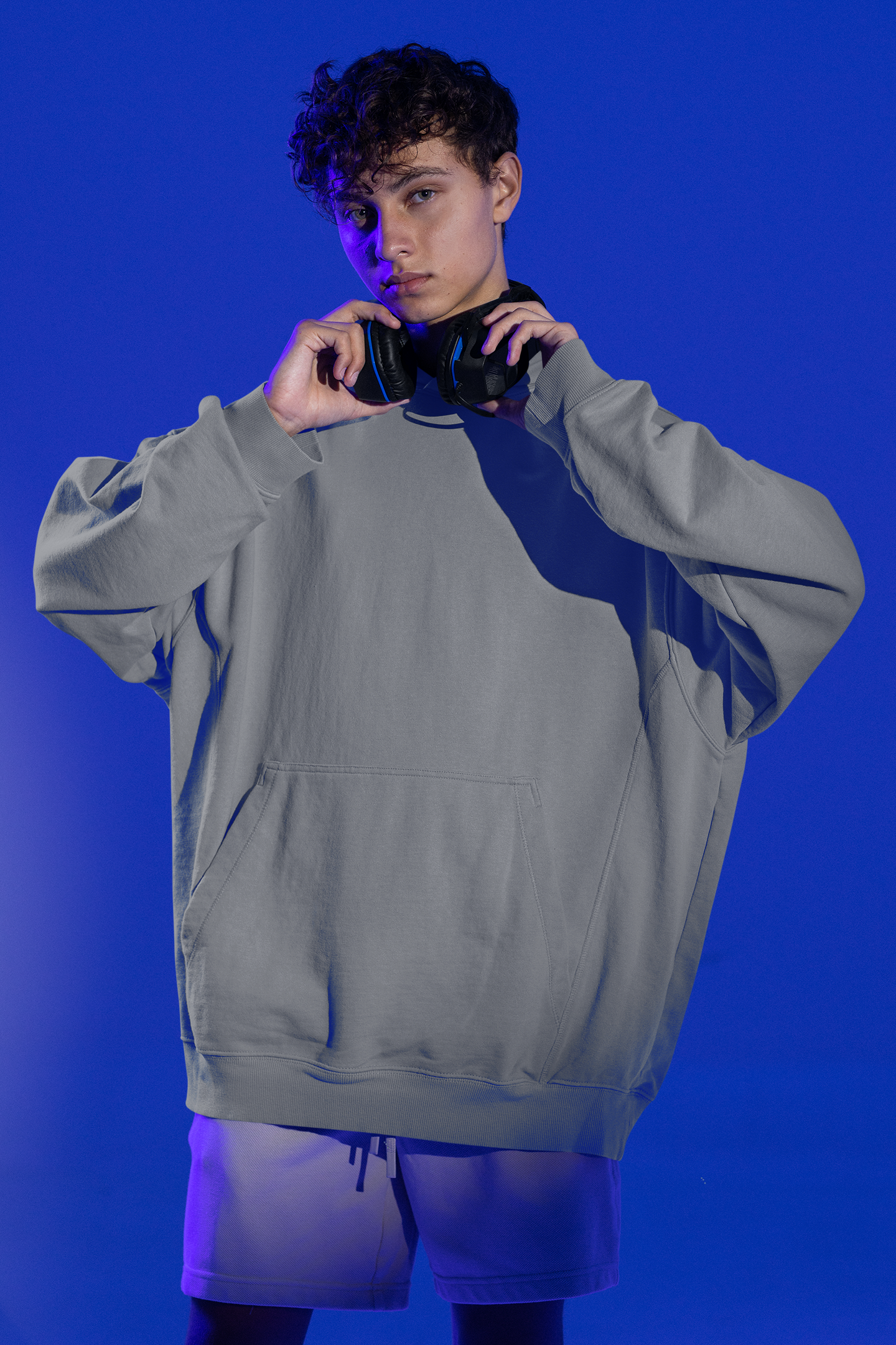 Oversized Hoodie | 'Rock On' Hand Sign Back Print