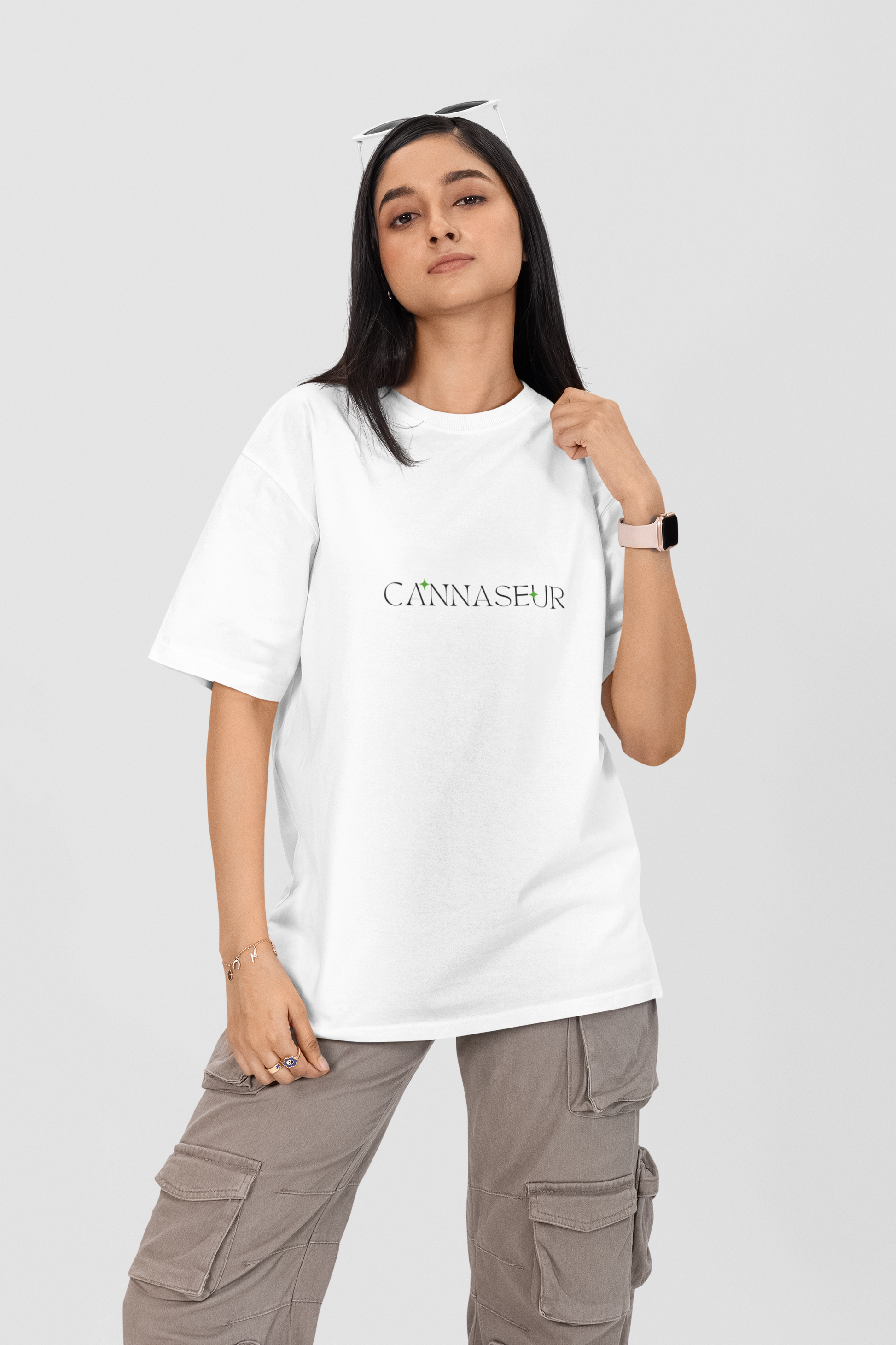 Oversized Black T-Shirt by CANNASEUR | Mystic Star Graphic Back Print-Mysoul