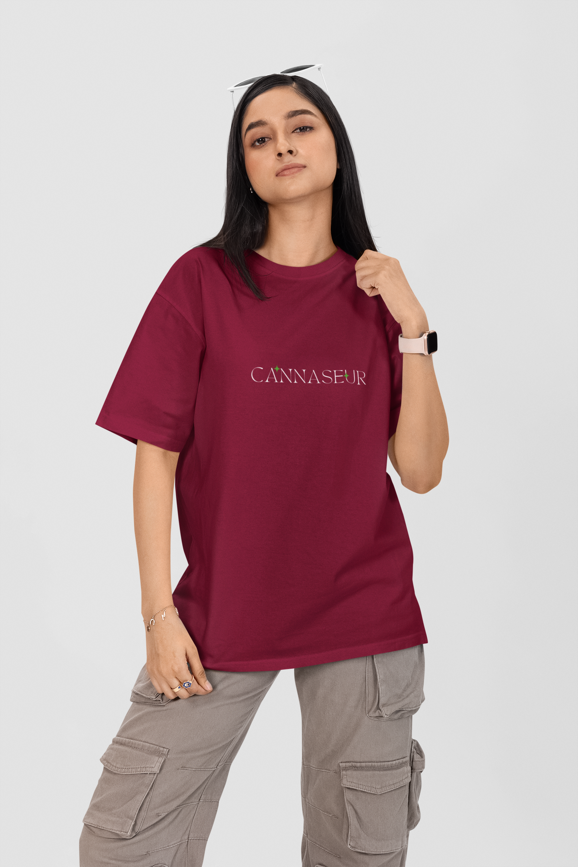Oversized Black T-Shirt by CANNASEUR | Mystic Star Graphic Back Print-Mysoul