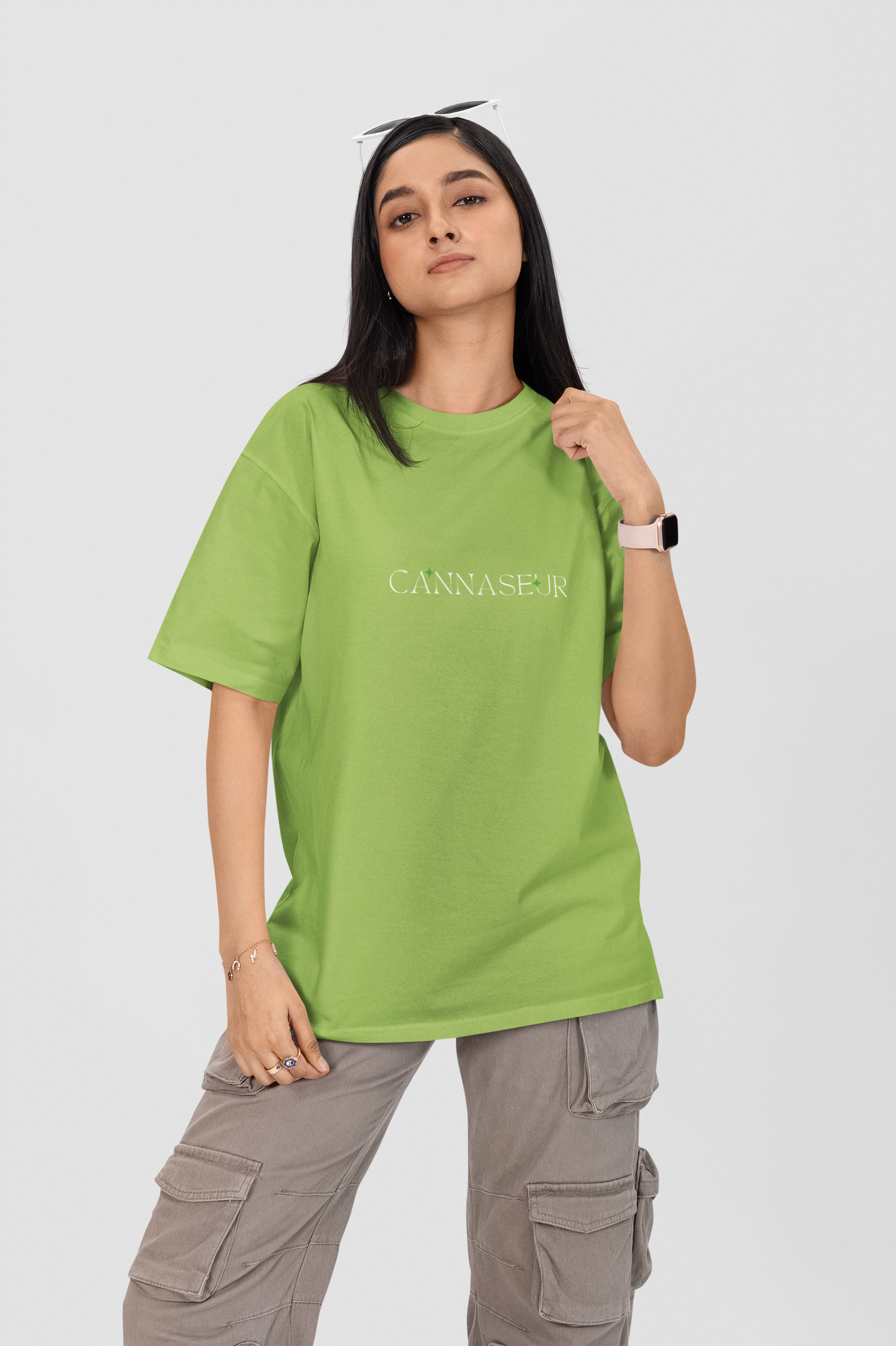 Oversized Black T-Shirt by CANNASEUR | Mystic Star Graphic Back Print-Mysoul