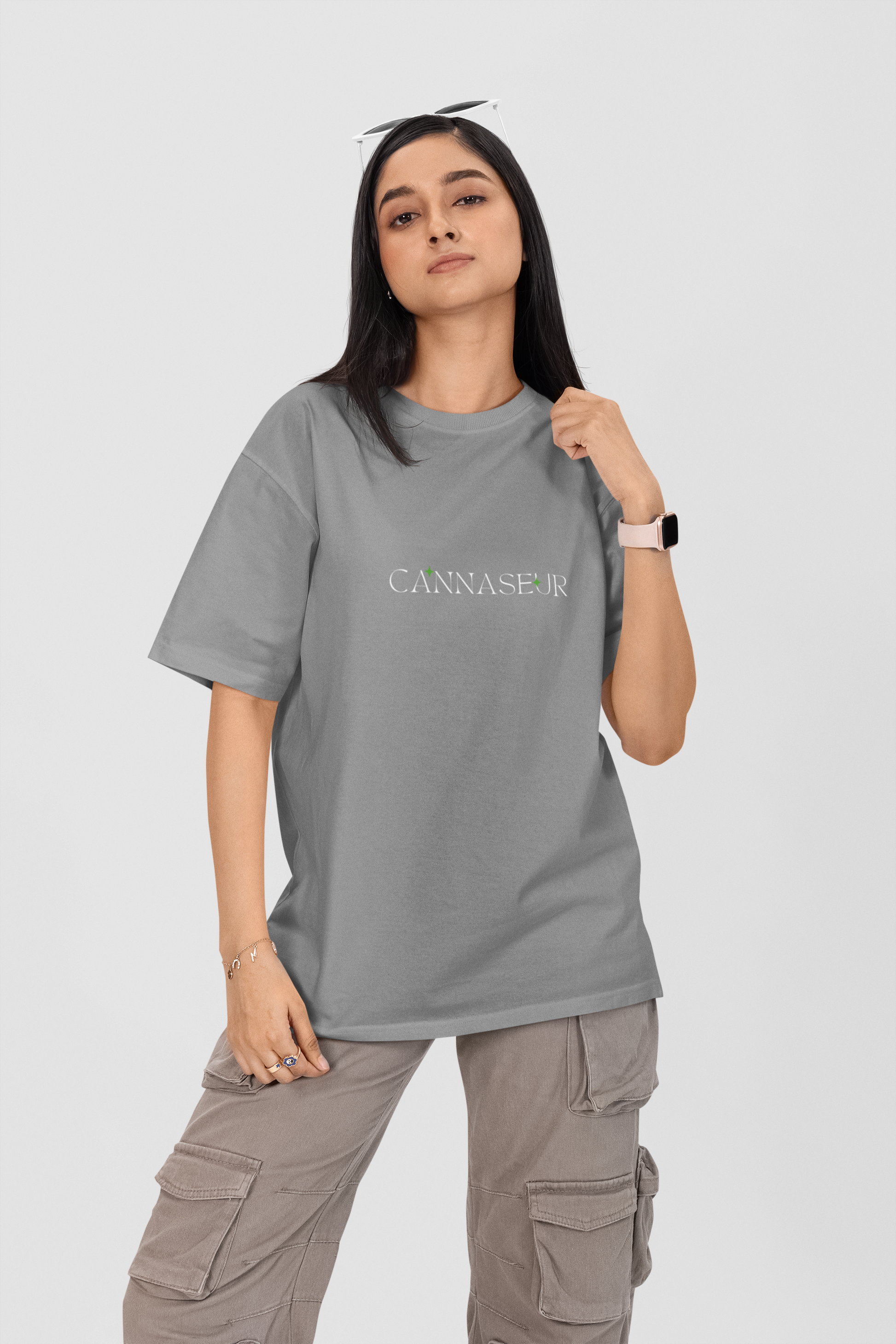 Oversized Black T-Shirt by CANNASEUR | Mystic Star Graphic Back Print-Mysoul