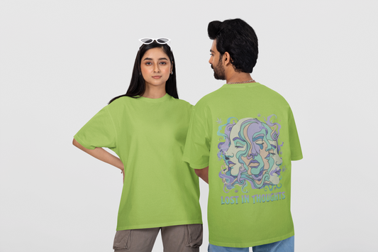 'Lost in Thoughts' Oversized Graphic Tee | Psychedelic Streetwear-Mysoul