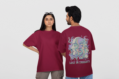 'Lost in Thoughts' Oversized Graphic Tee | Psychedelic Streetwear-Mysoul