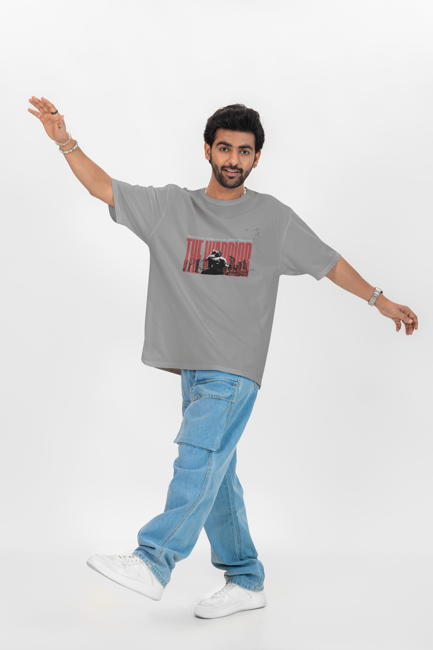 'The Warrior' Oversized Graphic Tee | Gym Streetwear