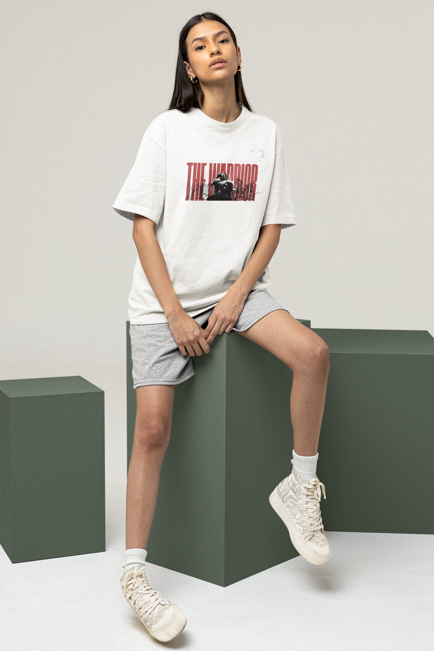 'The Warrior' Oversized Graphic Tee | Gym Streetwear