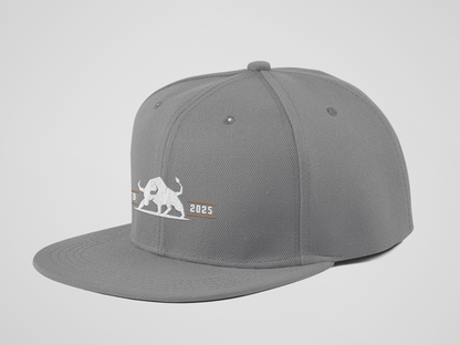 Alpha Bull Est. 2025 Snapback Cap | Black Flat Brim Hat with Aggressive Logo