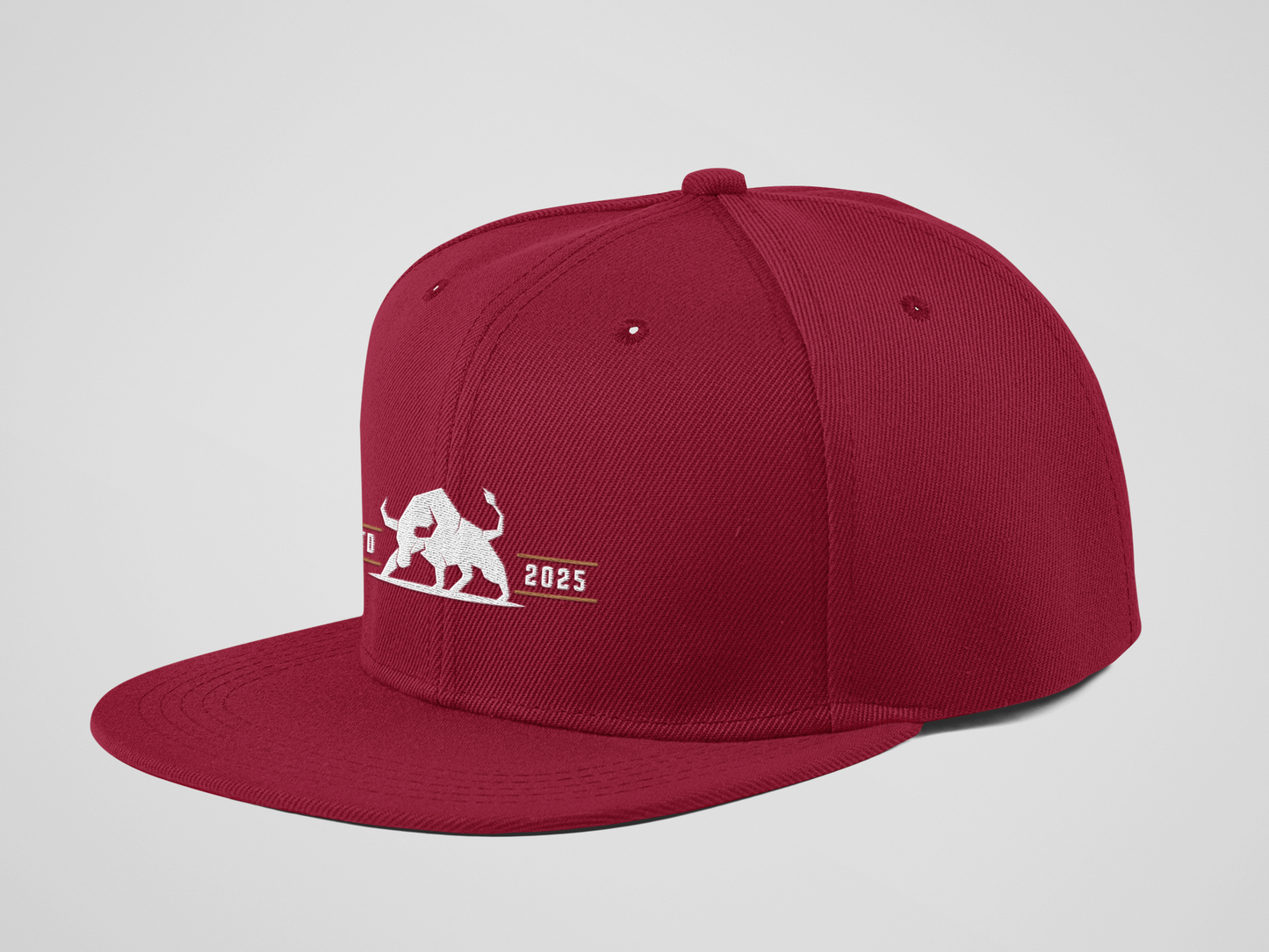 Alpha Bull Est. 2025 Snapback Cap | Black Flat Brim Hat with Aggressive Logo