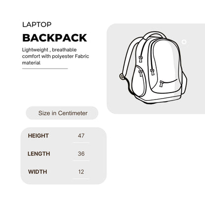 Durable and Comfortable 15.6" Laptop Backpack - Water-Resistant, Trolley Sleeve, 47×36×12 cm
