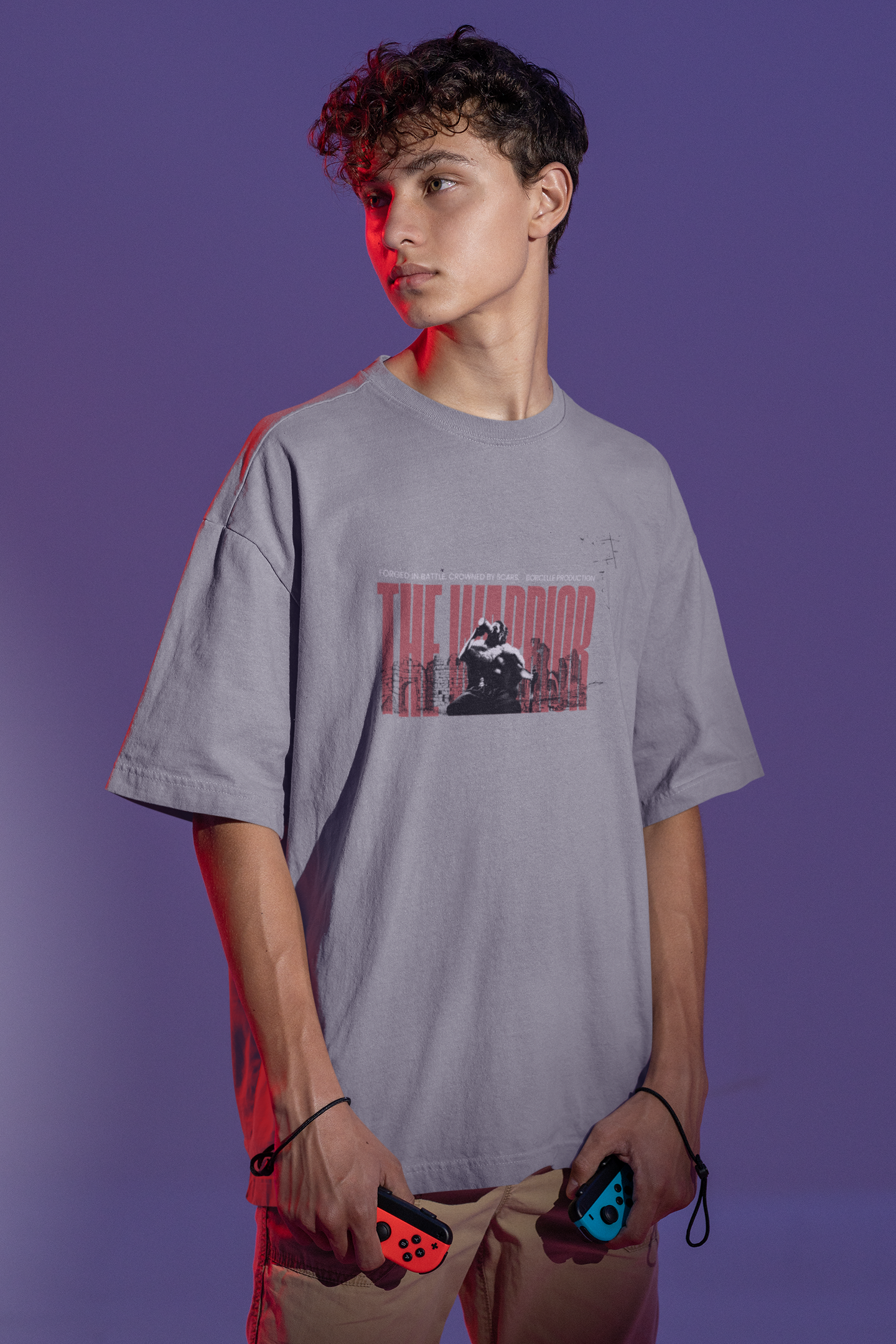 'The Warrior' Oversized Graphic Tee | Gym Streetwear