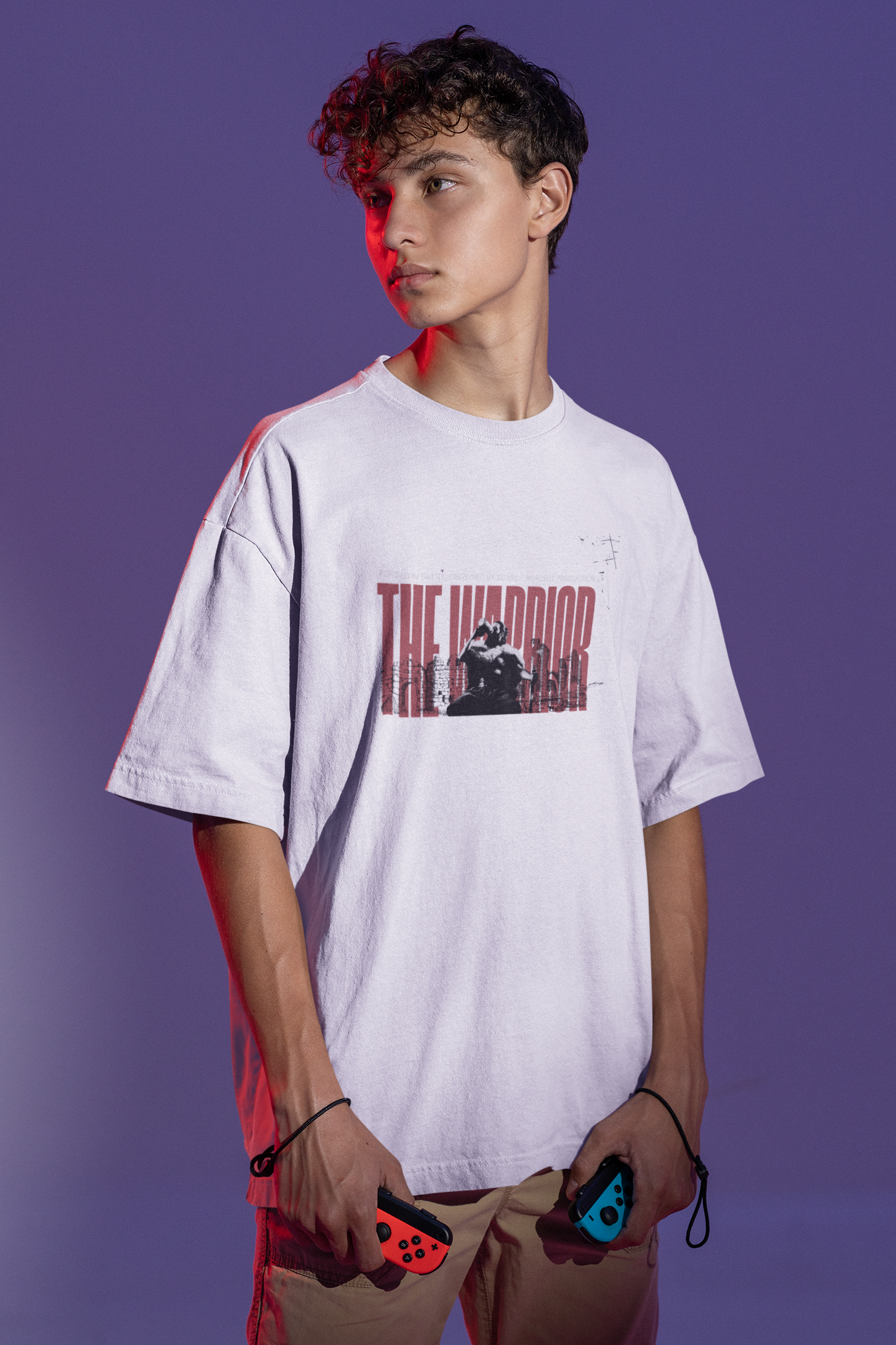 'The Warrior' Oversized Graphic Tee | Gym Streetwear