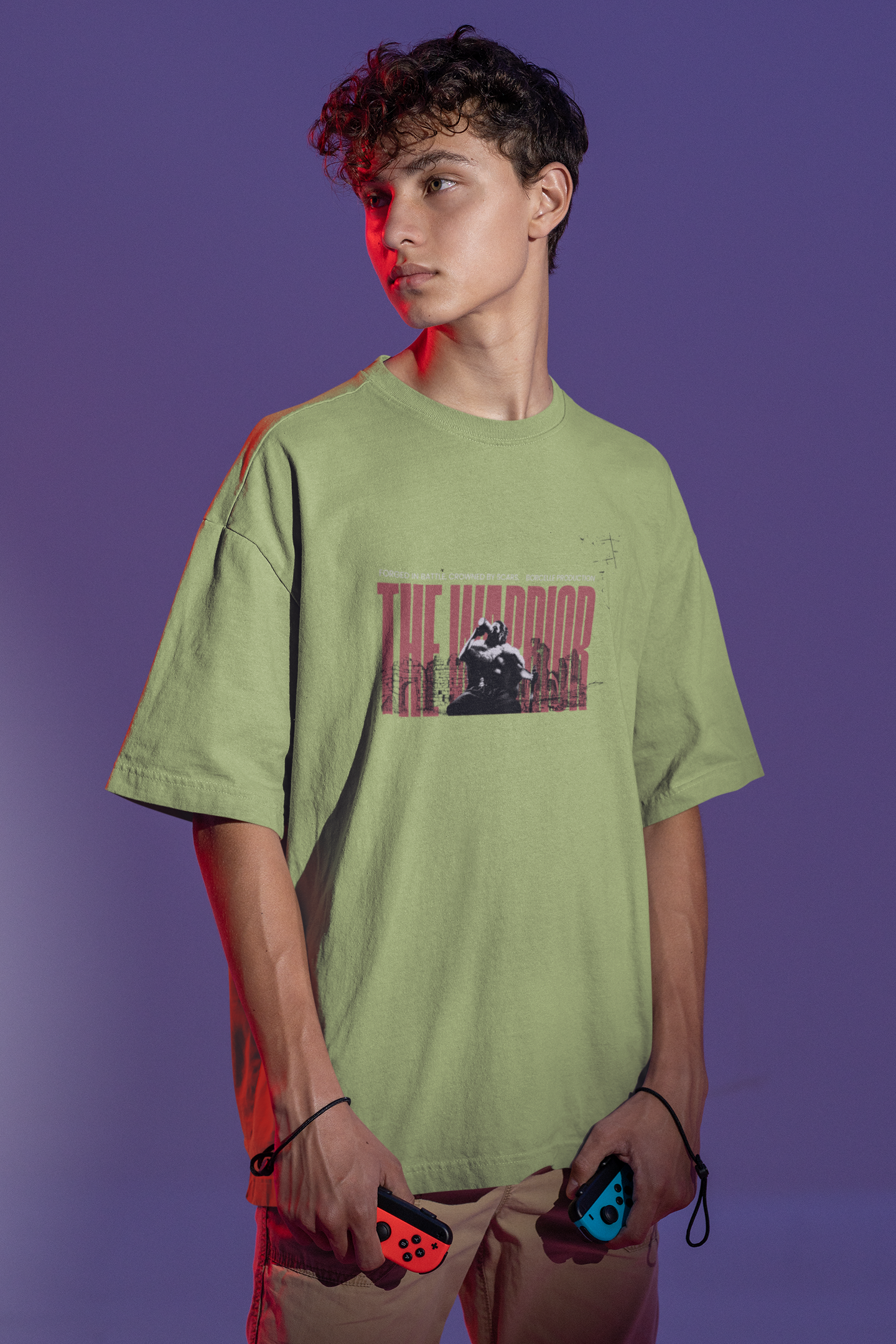 'The Warrior' Oversized Graphic Tee | Gym Streetwear